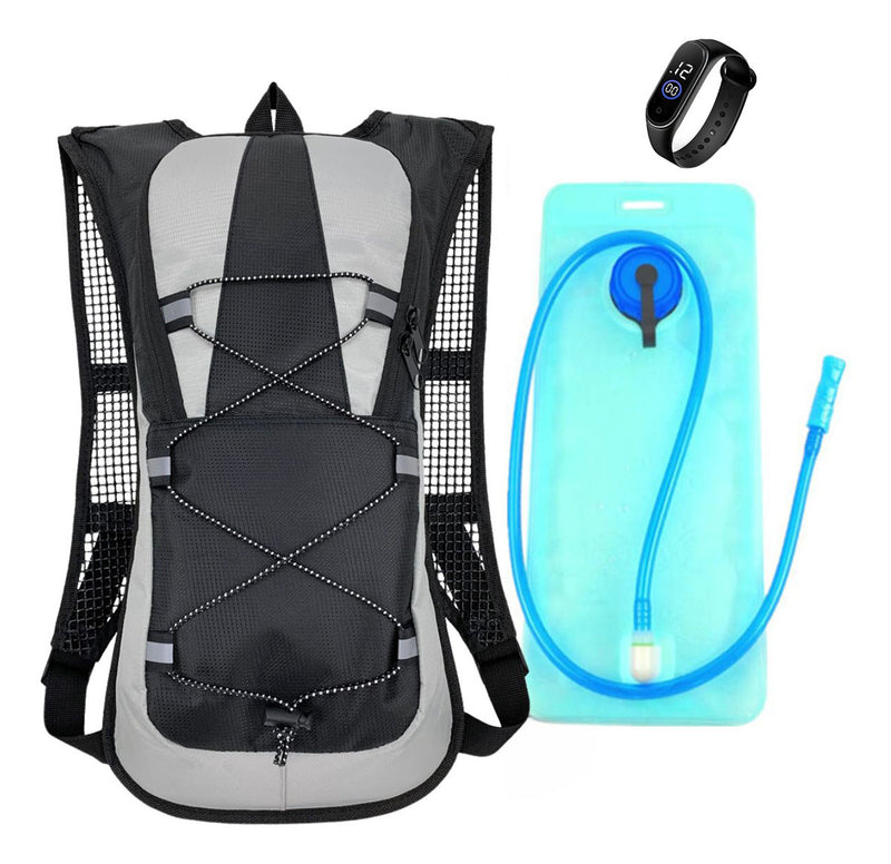 Mochila De Hidratação Corrida Impermeável Bike Com Relógio