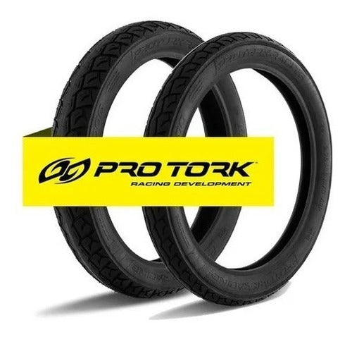 Pneu Pro Tork Dianteiro Racing 2.75-18 Pneu Traseiro 90/90-18 Str 7000 CG Titan Yes Ybr