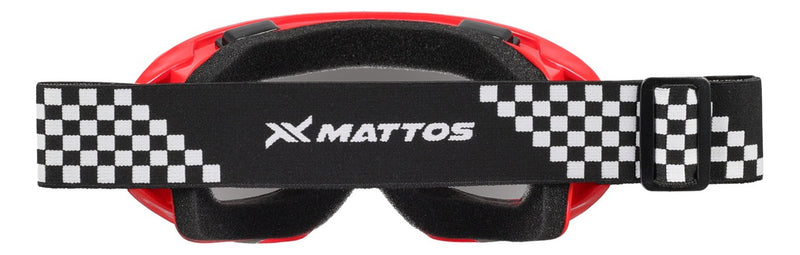 Óculos Motocross Mattos Vermelho Lente Espelhada Trilha