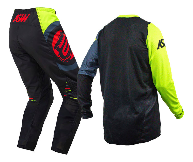 Conjunto Roupa Kit Motocross Asw Image Target 2024 Fluor