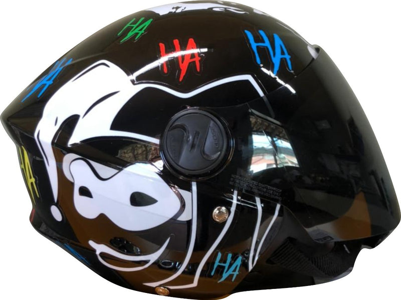 Capacete Protork Adesivado Arlequina E Coringa+visei+brind