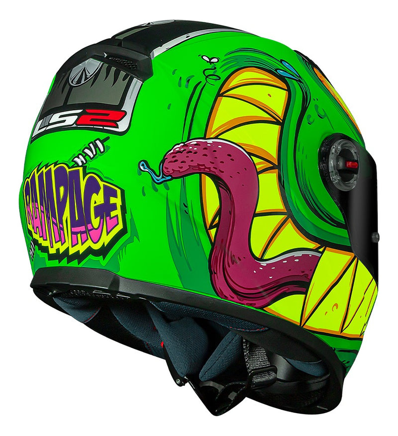 Capacete Ls2 Ff358 Rampage Verde Amarelo Colorido