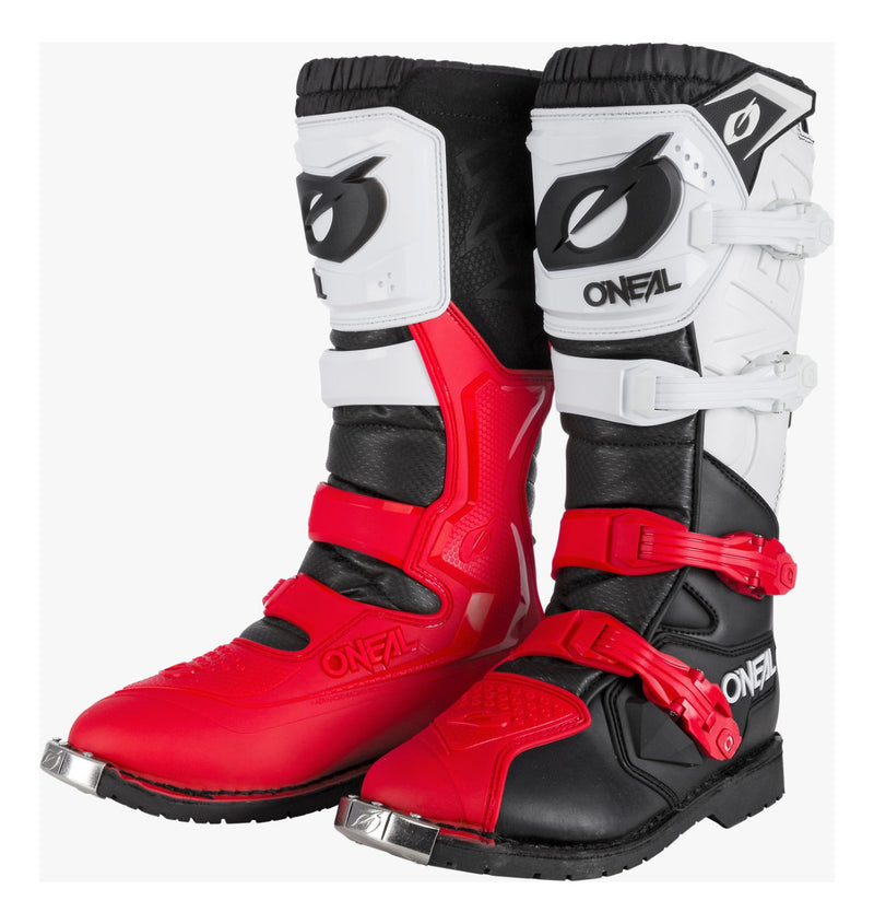 Bota Oneal Ride Pro Branca Preta Vermelho Motocross Trilha