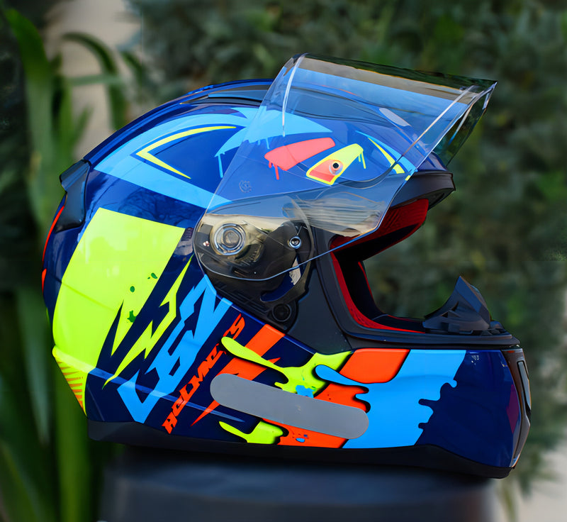 Capacete Ls2 Ff353 Tagline Amarelo/ Azul Brilho