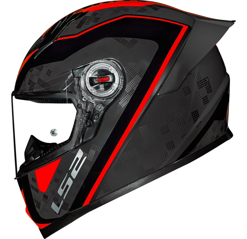 Capacete Ls2 Ff358s Striker Cinza/vermelho