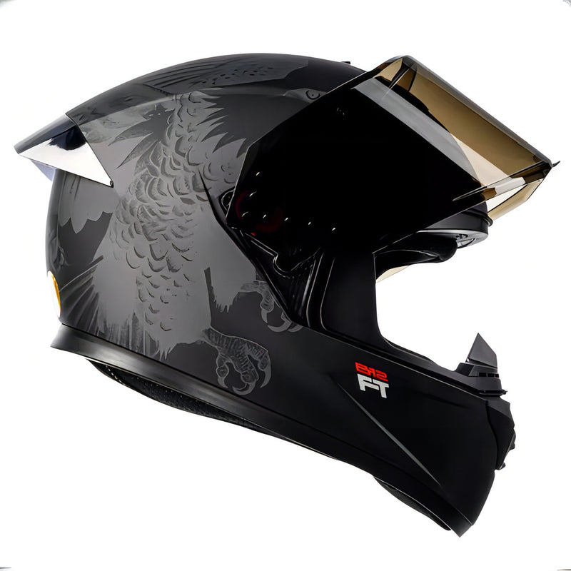 Capacete Moto Bieffe B-12 Ft Felipe Titto Cor Preto Fosco com Cinza Tamanho do capacete 56 c/ Viseira Fumê Extra