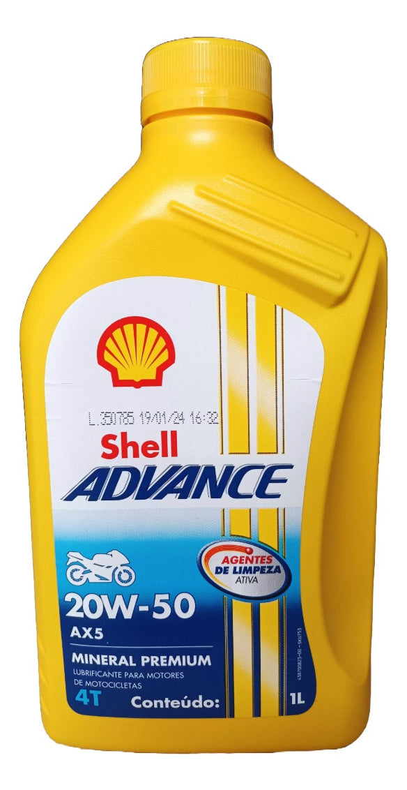 Óleo 20w50 Shell Advance Ax5 Mineral Premium 4t 1 Litro