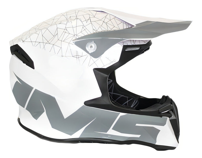 Capacete Ims Esportivo Off Road Trilha Motocross Ventilado Cor Branco - Cinza Tamanho do capacete 56