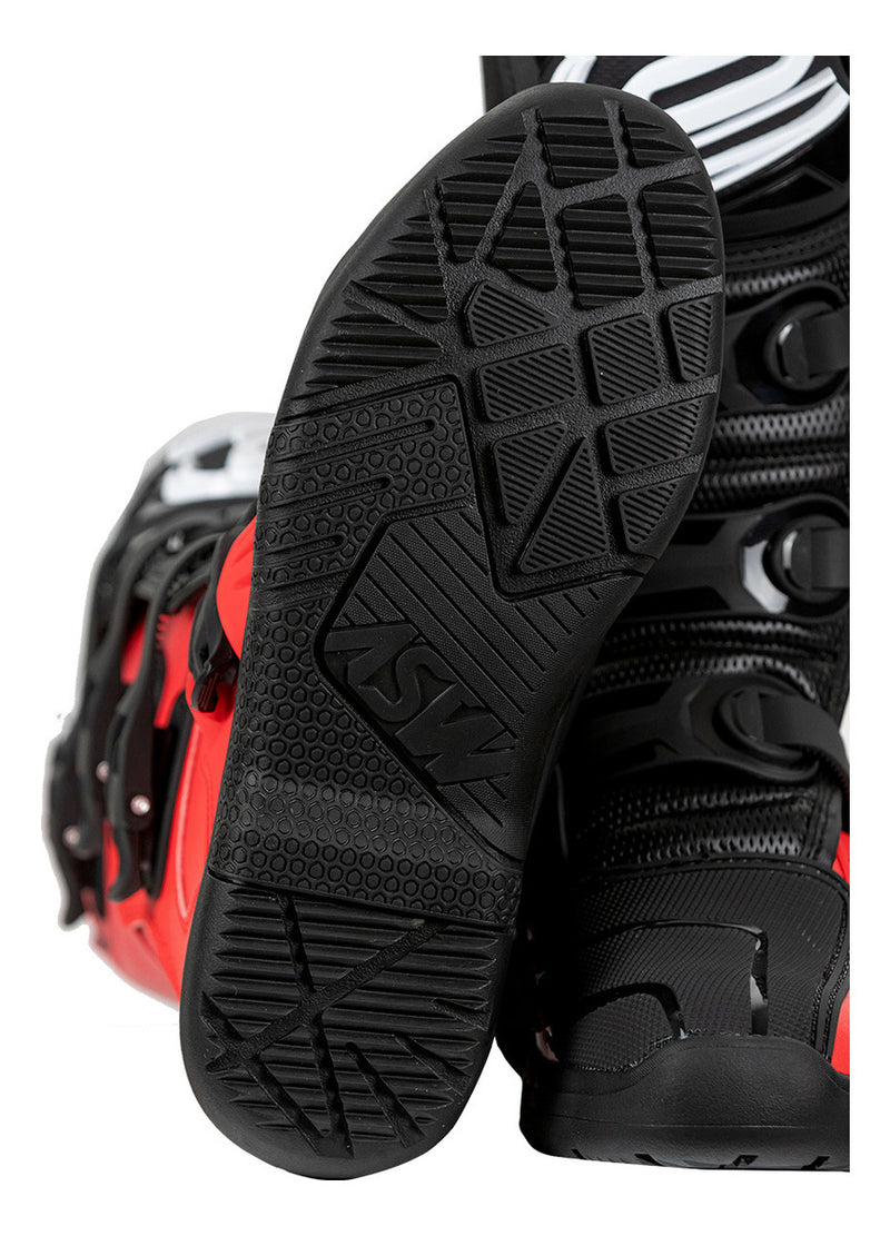 Bota Asw Image Enduro Preto Vermelho Cross Motocross Trilha