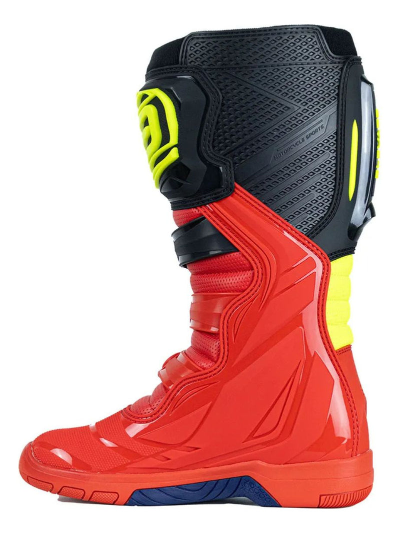 Bota Motocross Asw Elevate Vermelha Preta Amarela Fluo