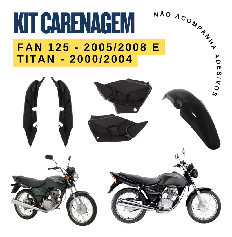 Kit Carenagem Honda Cg Titan 125 2000/2004 Fan 125 2005/2008