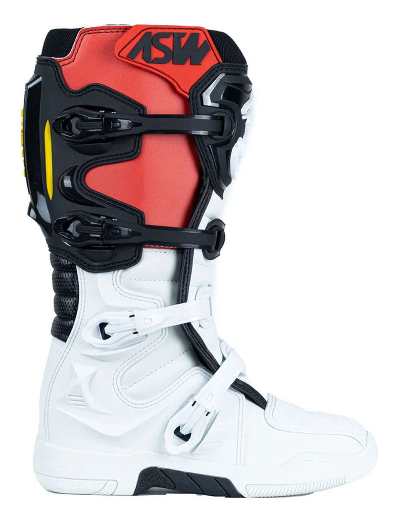 Bota Motocross Asw Elevate Branca Preta Vermelha