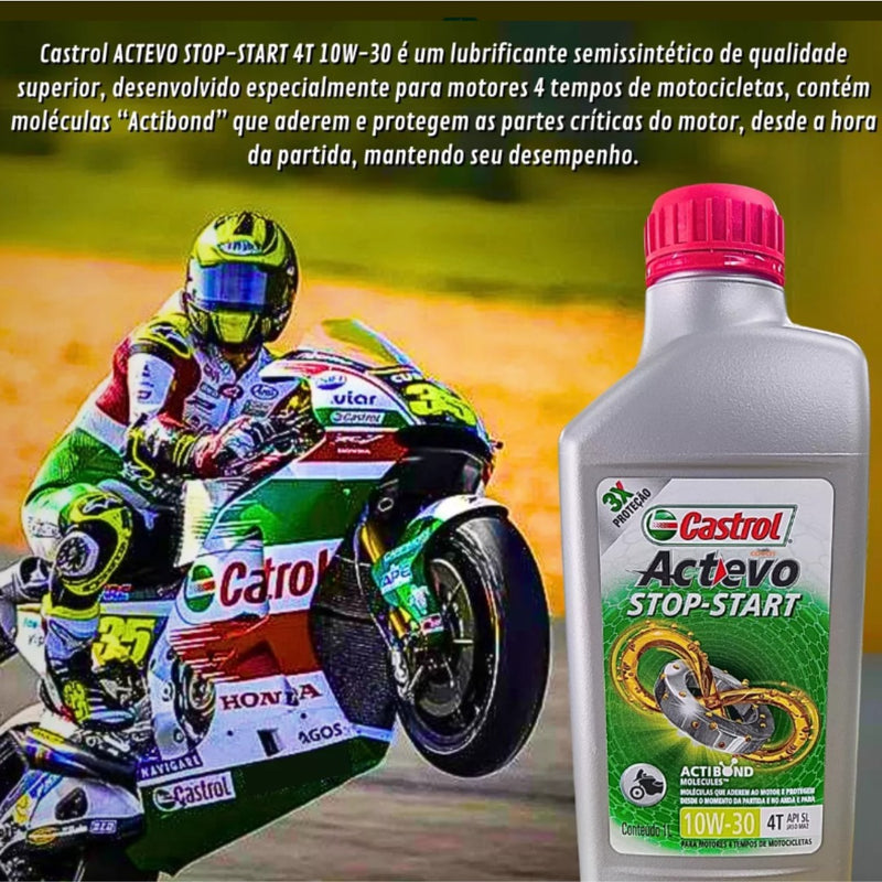 Óleo Castrol Actevo 10w-30 1l Semi-sintético Moto