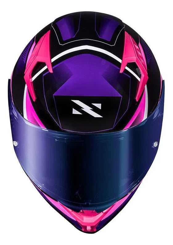 Capacete Norisk Flow Pulse Roxo Rosa Com Spoiler + Viseira