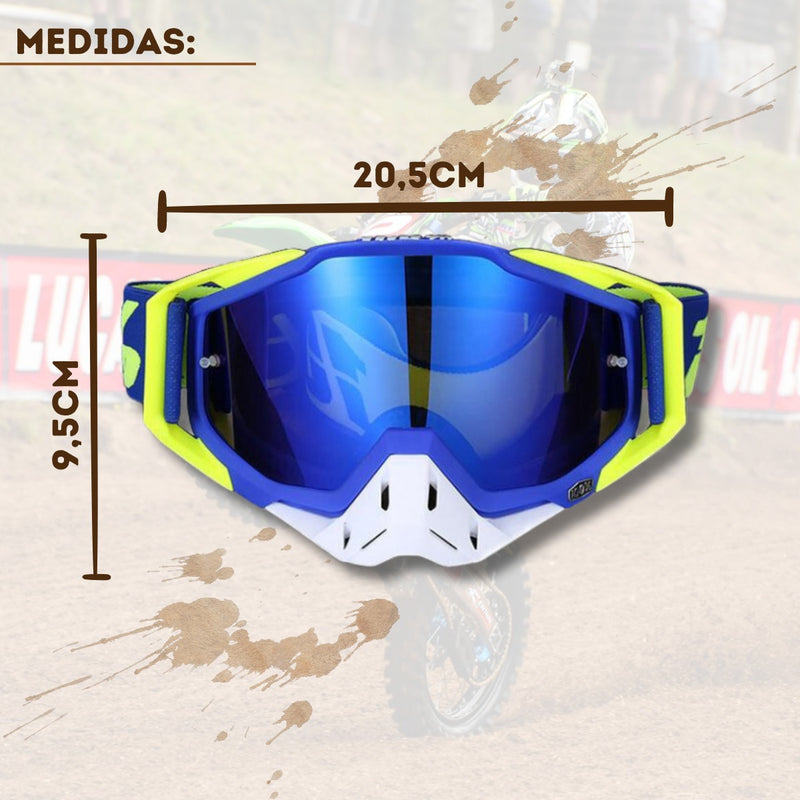 Oculos Motocross 100 Trilha Enduro Ciclismo Lente Espelhada