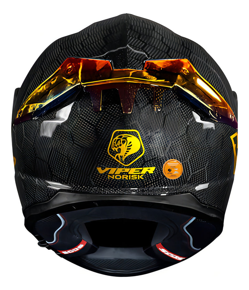 Capacete Norisk Viper Gt Snake Carbon Dourado Fxm Cor Preto/Dourado Tamanho do capacete 56