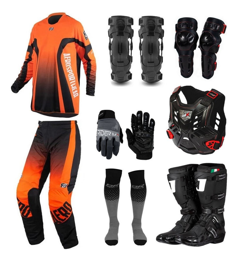 Kit Equipamento Asw 2019 Fluor 8 Itens Trilha Motocross