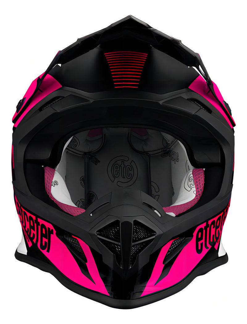 Capacete Motocross Etceter Fast Brilhante Cor Rosa Tamanho do capacete 60