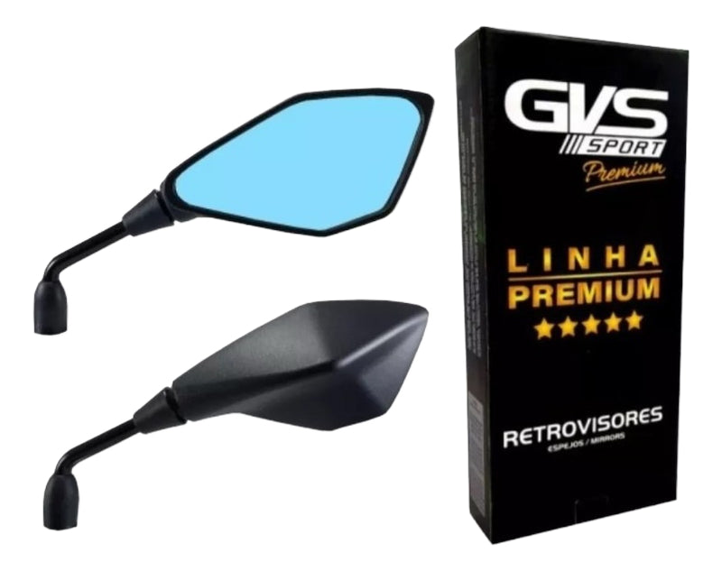 Retrovisor Gvs Kawasaki Z400 Fixo Honda Lente Convexa Azul