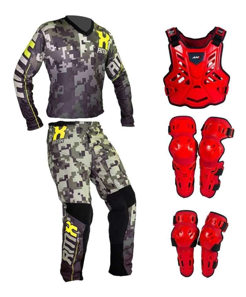 Kit Roupa Equipamento Motocross Bmx Amx Camisa Xxg Calça 46