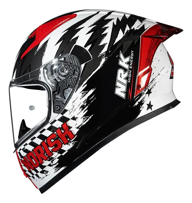 Capacete Norisk Flow Daytona Branco Vermelho