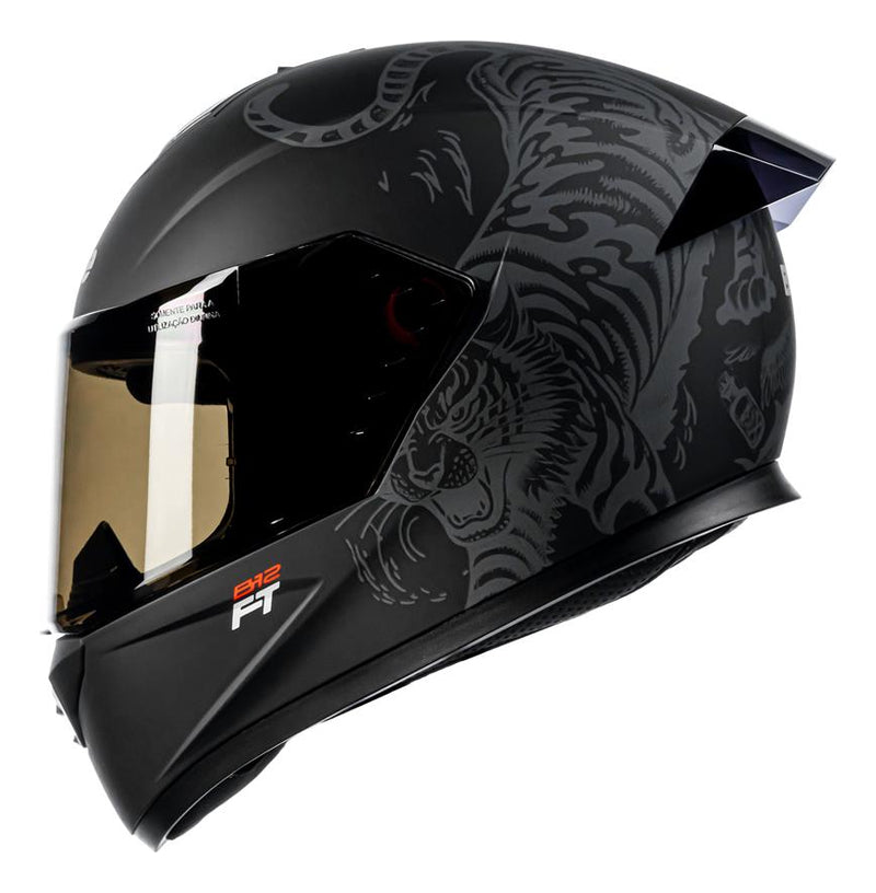 Capacete Moto Bieffe B-12 Ft Aerofólio Viseira Fumê