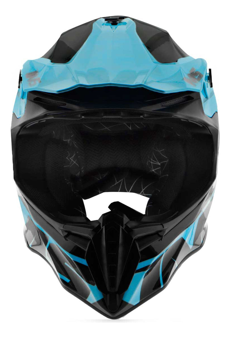 Capacete Fechado Moto Forro Removível Preto/azul Revo