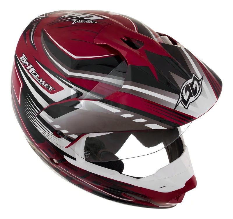 Capacete para moto  off road Pro Tork Th1  Adventure  branco e vermelho aventura tamanho 56