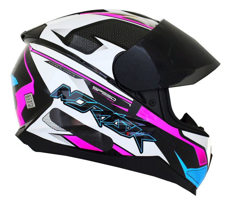 Capacete Feminino Norisk Razor Speedmax Rosa Viseira Fume