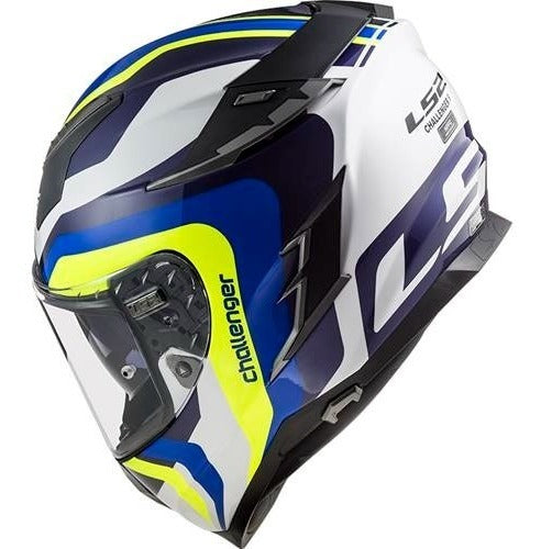 Capacete Ls2 Challenger Ff327 Galactic Branco/amar/azul