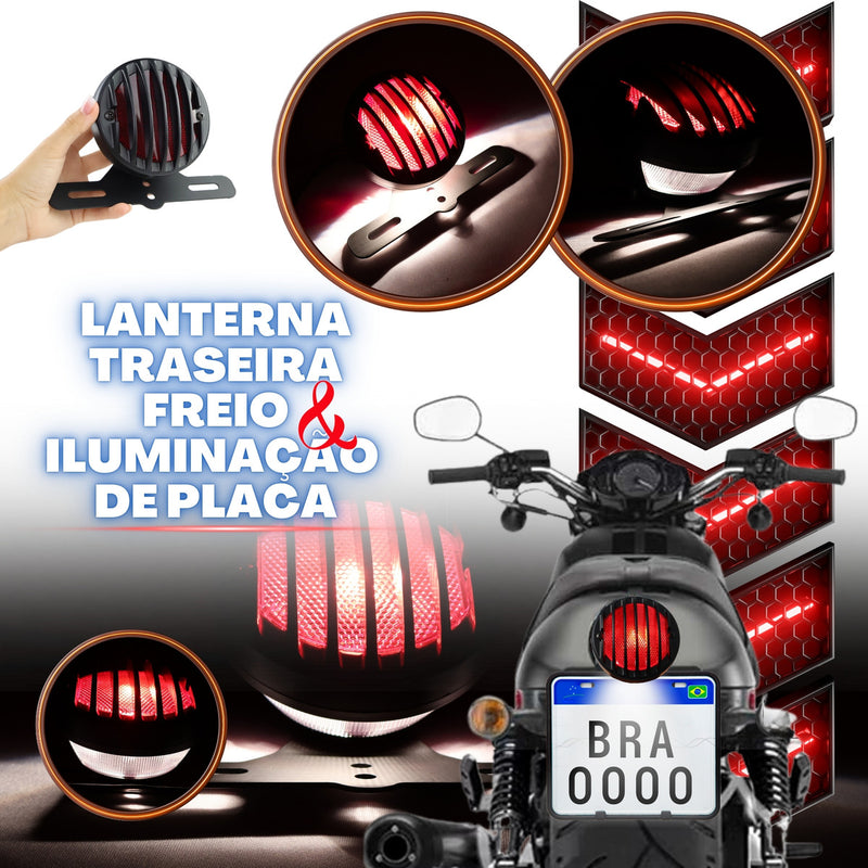 Lanterna Suporte Placa Moto Universal Custom Cafe Racer