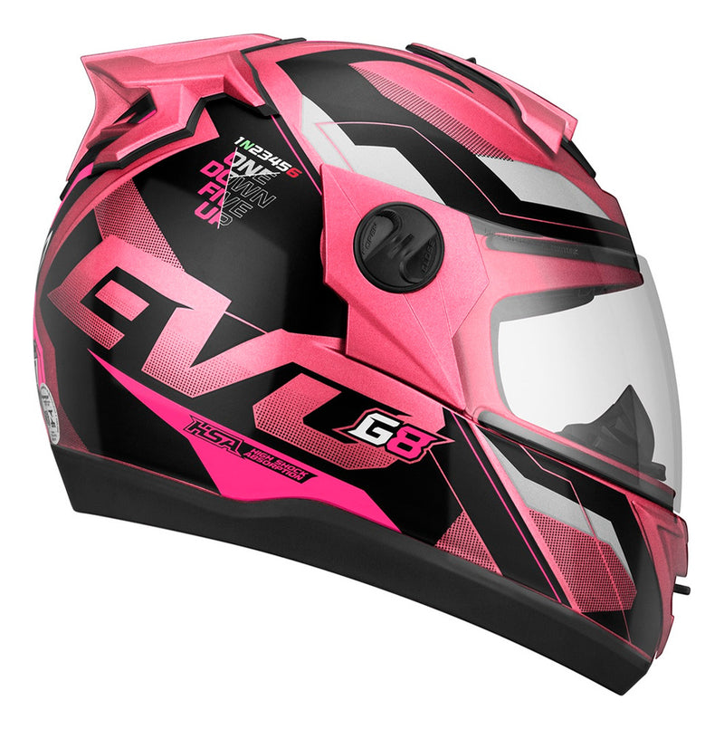 Capacete Rosa Feminino Fechado Pro Tork G8 Viseira Camaleão