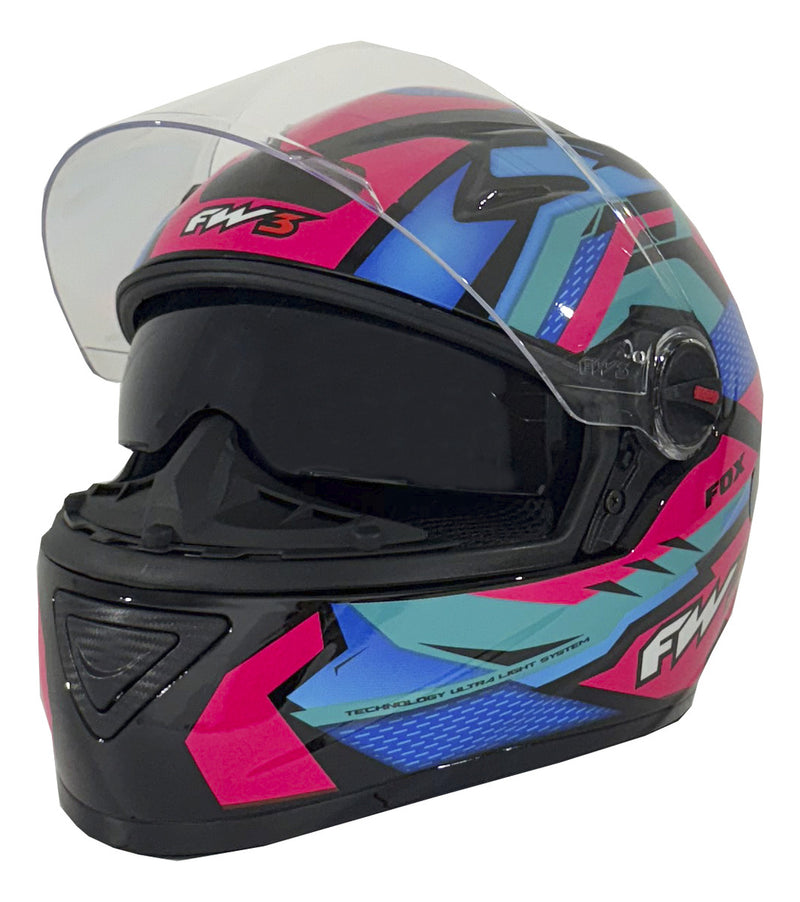 Capacete Moto Fechado Gtx Fox Fw3 Oculos Interno