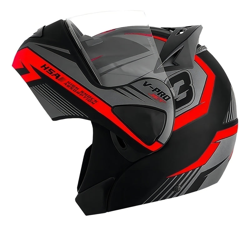 Capacete para moto  escamoteável Pro Tork V-Pro  Jet 3  preto e vermelho jet 3 tamanho 58