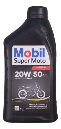 Óleo de motor  Mobil mineral 20W-50 para motos e quadriciclos de 1 unidade x 1L