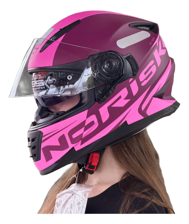 Capacete Norisk Moto Classico Feminino Ff302 Manty Rosa