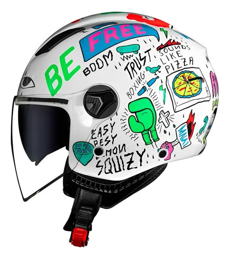 Capacete Norisk Orion Sv Free Branco E Preto Estiloso Flex