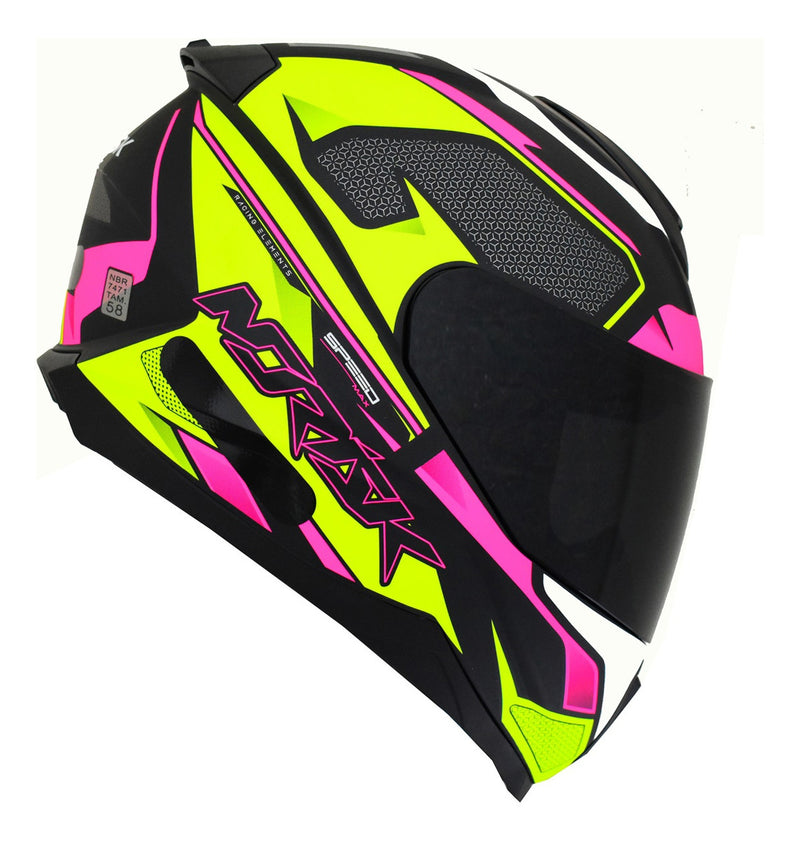 Capacete Moto Norisk Razor Speedmax Amarelo Viseira Fume