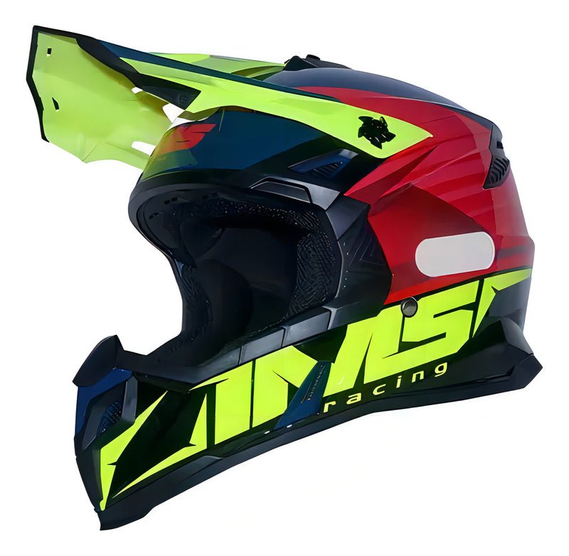 Capacete De Trilha Leve Ims Extreme Racing 56 Vermelho Azul Verde Fluorescente Motocross