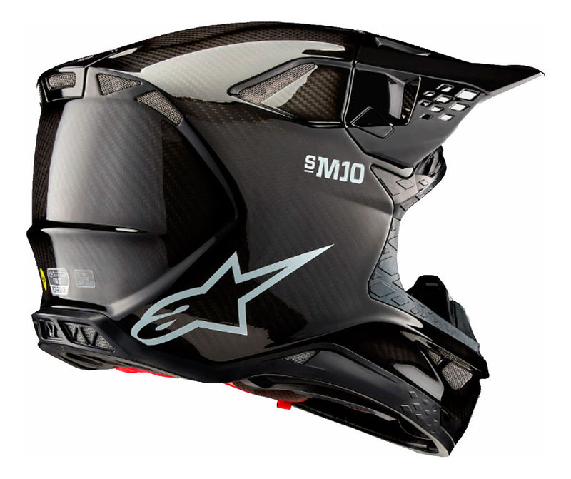 Capacete Motocross Alpinestars Sm10 Fibra De Carbono Preto