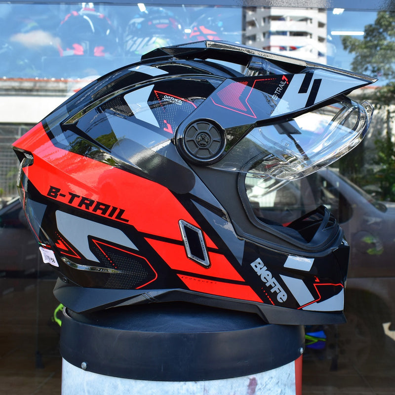 Capacete Masculino Bieffe B-trail Conquest Vermelho Moto