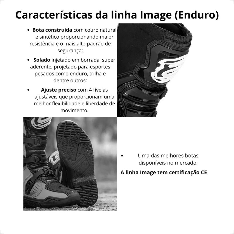 Bota Asw Cores Image Enduro Trilha Motocross Novo C/nf