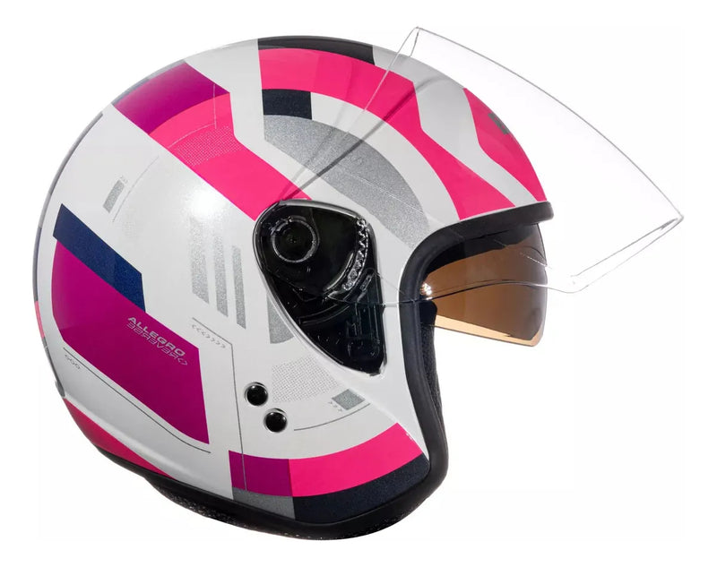 Capacete Bieffe Allegro Reverse Branco Pink