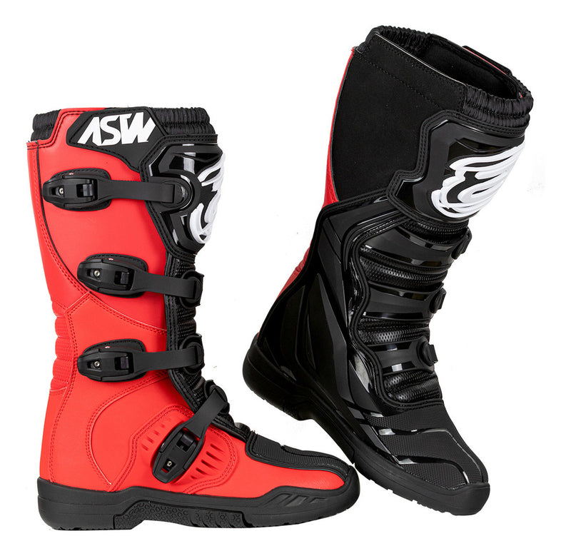 Bota Asw Image Enduro Preto Vermelho Cross Motocross Trilha