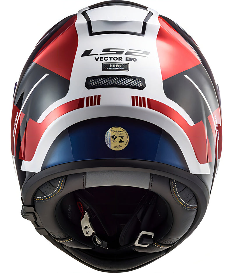 Capacete Ls2 Vector Ff397 Evo Automat Branco Azul Tricompost Cor Branco/Azul/Vermelho Tamanho do capacete 58