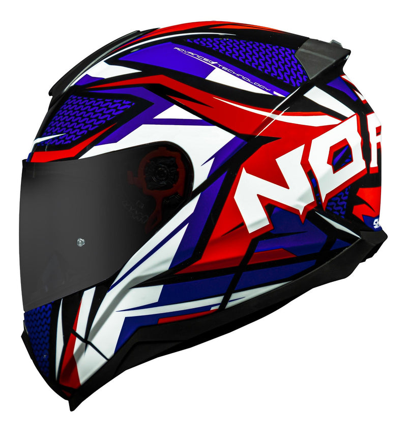 Capacete Norisk Razor Speedmax Azul Vermelho Branco