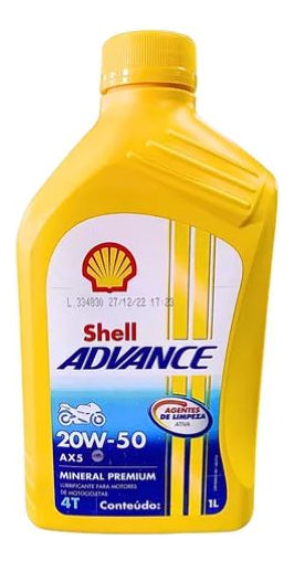 Oleo Shell Advance 20w50 Ax5 Mineral Premium 4 T 1 Litro