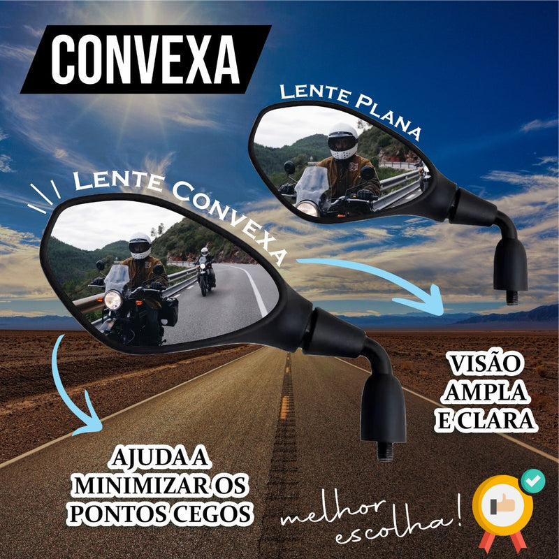 Retrovisor Bmw F800 Rebaixado 90° Honda Lente Convexo Prata