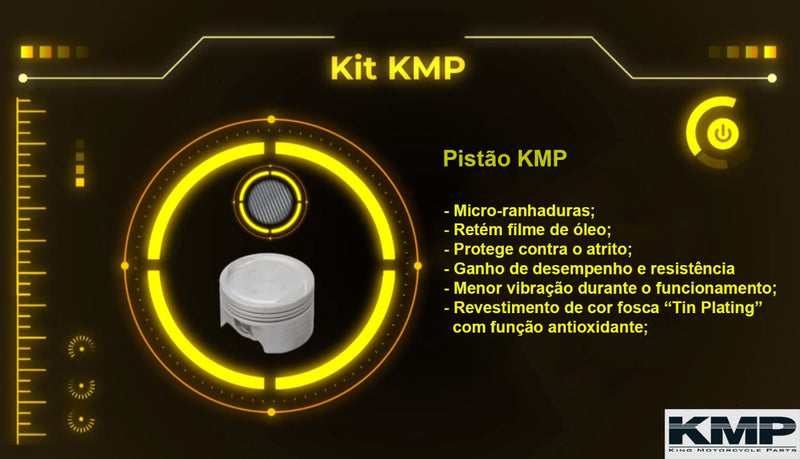 Kit Kmp Completo Cilindro Pistao Biz 125 2005 2006 2007 2008