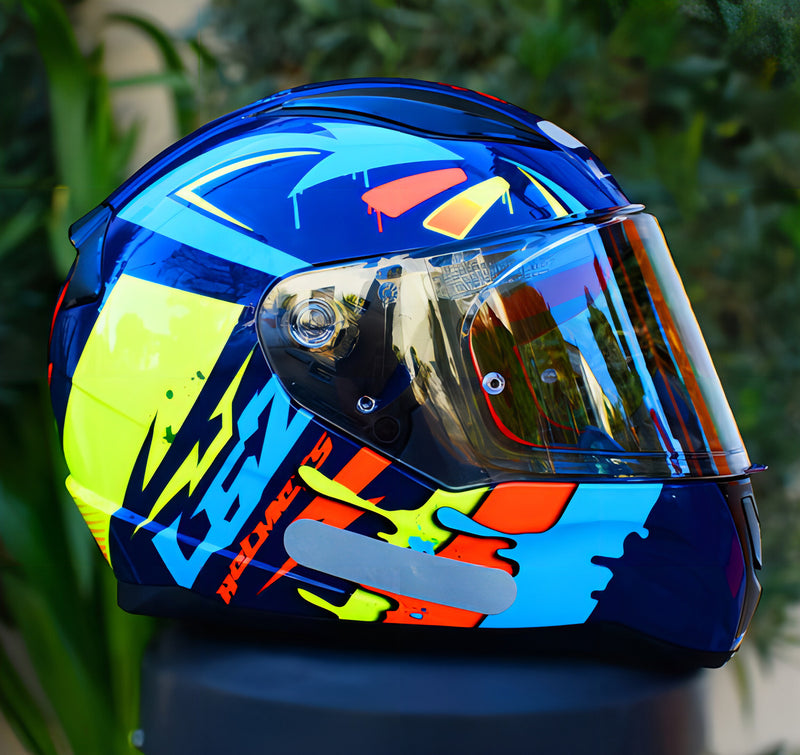 Capacete Ls2 Ff353 Tagline Amarelo/ Azul Brilho